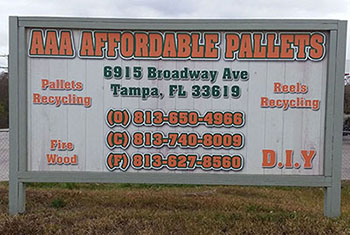 AAA Affordable Pallets &  Reels street sign